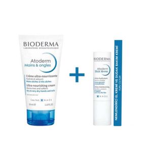 Bioderma Atoderm 50 ml Hand Cream +4 gr Lip Stick