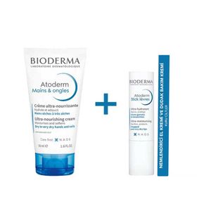 Bioderma Atoderm 50 ml Hand Cream +4 gr Lip Stick