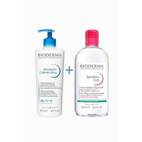 Bioderma Atoderm 500 ml Creme Ultra+500 ml Sensibio H2o Set