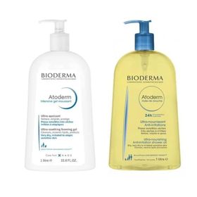 Bioderma Atoderm Intensive 1000 ml Temizleyici Jel + Bioderma Atoderm 1000 ml Durulanabilir Duş Yağı