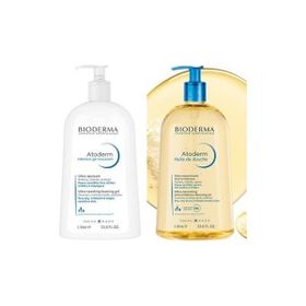 Bioderma Atoderm Intensive 1000 ml Temizleyici Jel + Bioderma Atoderm 1000 ml Durulanabilir Duş Yağı