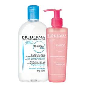 Bioderma Hydrabio Misel Solüsyon H2O 500 ml + Sensibio Mild 200 ml Cleansing Foaming Gel