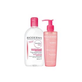 Bioderma Hydrabio Misel Solüsyon H2O 500 ml + Sensibio Mild 200 ml Cleansing Foaming Gel