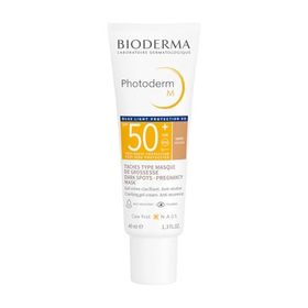 Bioderma Photoderm M Golden SPF50+ Koyu Leke ve Mavi Işığa Karşı Yüksek Korumalı Glabridin İçeren 40 ml Renkli Yüz Güneş Kremi