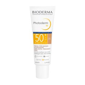 Bioderma Photoderm M Golden SPF50+ Koyu Leke ve Mavi Işığa Karşı Yüksek Korumalı Glabridin İçeren 40 ml Renkli Yüz Güneş Kremi