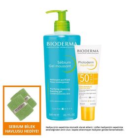 Bioderma Photoderm SPF50+ 40 ml Aquafluide ve Sebium 500 ml Foaming Gel