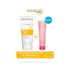 Bioderma Photoderm Spot 150 ml Leke Karşıtı SPF50+ Güneş Kremi+45 ml Sensibio Yüz Temizleme Jeli