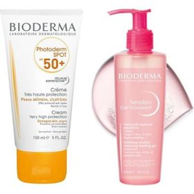 Bioderma Photoderm Spot SPF50+ 150 ml Güneş Kremi + Bioderma Sensibio Gel Moussant 200 ml Yüz Temizleyici Jel
