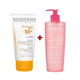 Bioderma Photoderm Spot SPF50+ 150 ml Güneş Kremi + Bioderma Sensibio Gel Moussant 500 ml Yüz Temizleyici Jel