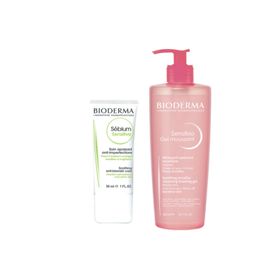 Bioderma Roaccutane Sensibio 500 ml Foaming Jel + Sebium Sensitive 30 ml Krem