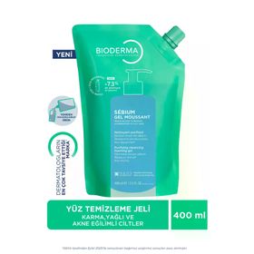 Bioderma Sebium 400 ml Yedek Yağlı Cilt Yüz Yıkama Jeli