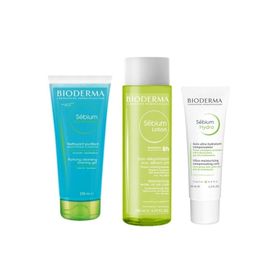 Bioderma Sebium Foaming Gel Tüp 200 ml + Sebium Lotion 200 ml + 40 ml Bioderma Sebium Hydra Cream