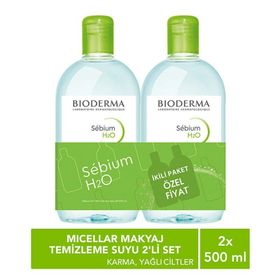 Bioderma Sebium H2O 2x500 ml Makyaj ve Yüz Temizleme Suyu