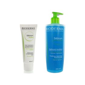 Bioderma Sebium Hydra Cream 40 ml Sebium Yıkama Jel 500 ml Akne Bakım Seti