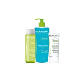 Bioderma Sebium Hydra Cream 40 ml Sebium Yıkama Jel 500 ml Akne Bakım Seti