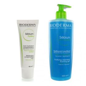 Bioderma Sebium Hydra Cream 40 ml Sebium Yıkama Jel 500 ml Akne Bakım Seti