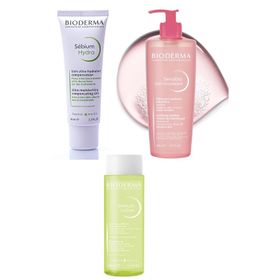 Bioderma Sebium Lotion 200 ml +Sebium Hydra Cream 40 ml + 500 ml Sensibio Gel Moussant Foaming Gel