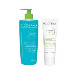 Bioderma Sebium Lotion 200 ml +Sebium Hydra Cream 40 ml + 500 ml Sensibio Gel Moussant Foaming Gel