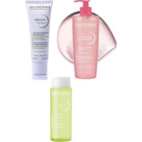 Bioderma Sebium Lotion 200 ml +Sebium Hydra Cream 40 ml + 500 ml Sensibio Gel Moussant Foaming Gel