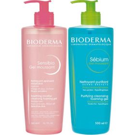 Bioderma Sensibio 500 ml Foaming Jel + 500 ml Sebium Foaming Gel