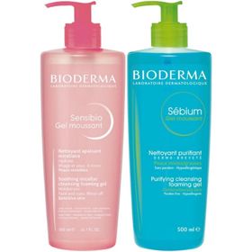 Bioderma Sensibio 500 ml Foaming Jel + 500 ml Sebium Foaming Gel