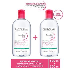 Bioderma Sensibio H2O Temizleme Suyu 500 ml İkiz Set
