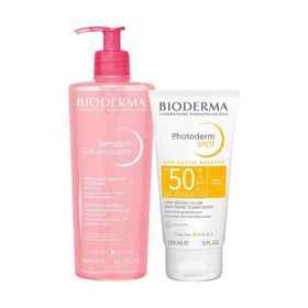 Bioderma SPF50+ 150 ml Photoderm Spot + Bioderma Sensibio 500 ml Foaming Gel