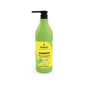 Biohair 1000 ml Yağlı ve Yıpranmış Saçlar Tuzsuz Keratinli Nane Limon Şampuan