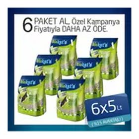Biokats Eco Light Extra Pelet 6X5 lt Aktif Karbonlu Kedi Kumu