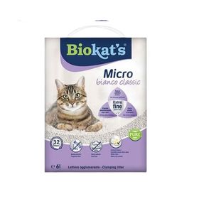 Biokat's Micro Bianco Classic Topaklanan Doğal 6x4 lt Kedi Kumu
