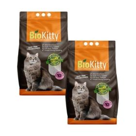 BioKitty 2x10 lt Bebek Pudra Kokulu İnce Taneli Doğal Bentonit Kedi Kumu