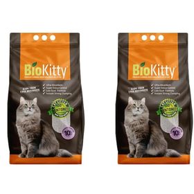 BioKitty 2x10 lt Lavanta Kokulu İnce Taneli Tozsuz Doğal Bentonit Kedi Kumu