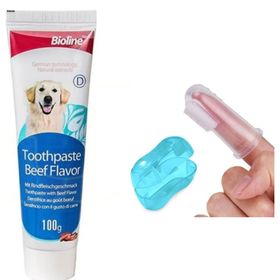 Bioline 100 gr Biftekli Aromalı Kedi ve Köpek Diş Macunu + Parmak Diş Fırçası