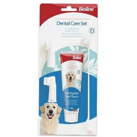 Bioline 100 gr Dental Care Biftek Aromali Kopek Dis Macunu Seti