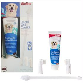 Bioline 100 gr Köpek Diş Macunu Ve Diş Bakım Seti