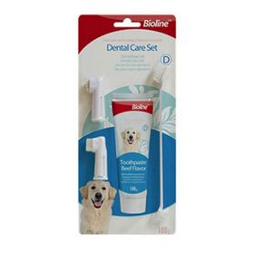 Bioline 100 gr Köpek Diş Macunu Ve Diş Bakım Seti