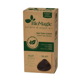 Biomagic 55.07 Yoğun Çikolata Kahve Keratin ve Argan Yağlı Organic Krem Saç Boyası