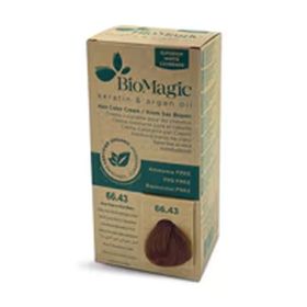Biomagic 66.43 Koyu Kumral Kızıl Bakır Organik Saç Boyası+90 ML Oksidan