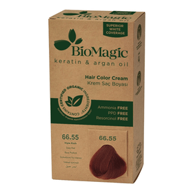 Biomagic 66.55 Vişne Kızılı Keratin ve Argan Yağlı Organic Krem Saç Boyası