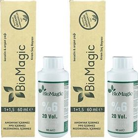 Biomagic Amonyaksız 7.72 Küllü Kumral 2 Adet Saç Boyası+2 Adet Oksidan
