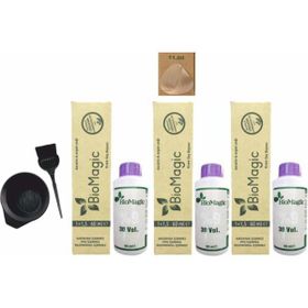 Biomagic Amonyaksız Organik Keratin + Argan Yağlı 11.00 Fildişi Sarısı 3x60 ml Saç Boyası + 90 ml Oksidan + Boyama Seti