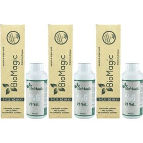 Biomagic Amonyaksız Organik Keratin + Argan Yağlı 55.43 Ceviz Kabuğu 3x60 ml Saç Boyası + 90 ml Oksidan + Boyama Seti
