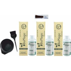 Biomagic Amonyaksız Organik Keratin + Argan Yağlı 66.33 Koyu Kumral Dore 3x60 ml Saç Boyası + 90 ml Oksidan + Boyama Seti