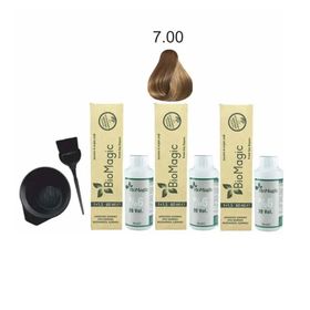 Biomagic Amonyaksız Organik Keratin + Argan Yağlı 7.03 Karamel 3x60 ml Saç Boyası + 90 ml Oksidan + Boyama Seti