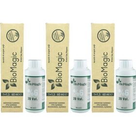 Biomagic Küllü Kahve Organik Amonyaksız 5.72 3 Adet Saç Boyası ve Oksidan