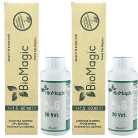 Biomagic Organik Amonyaksız Ceviz Kabuğu-55.43 2 Adet Saç Boyası+Oksidan
