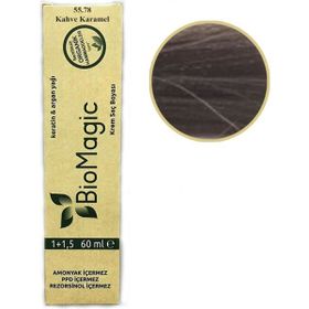 Biomagic Organik Doğal Amonyaksız Rezorsinol Kahve Karamel 55.78 60 ml Saç Boyası