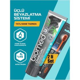 Biomed Charcoal Aktif Kömür Yumuşak Mineral Temizliği Beyazlatıcı 2x100 ml Diş Macunu