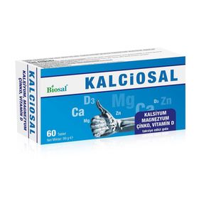 Biosal Kalciosal Kalsiyum Magnezyum Çinko Vitamin D 60 Tablet