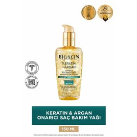 Bioxcin 150 ml Keratin Argan Yıpranmış ve Hassas Saçlar Onarıcı Saç Bakım Yağı